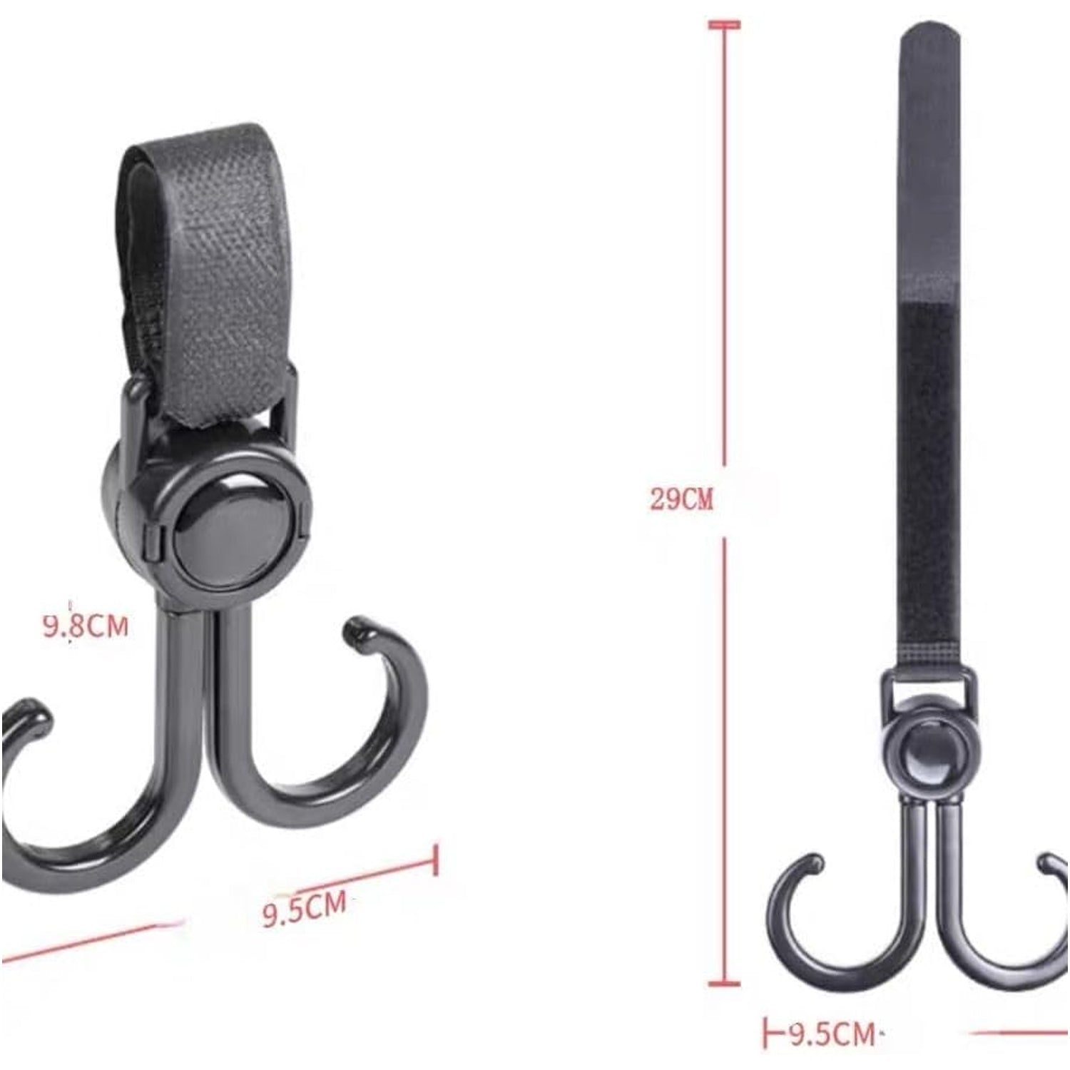 360° Rotating Multi-Purpose Baby Carriage Hook – For Strollers, Cars & More (1 Pc) Your Brand