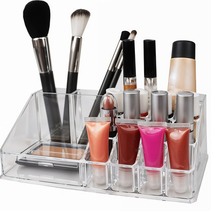 16 Compartment Cosmetic Makeup Jewellery Lipstick Storage Organiser Box, Cosmetic Storage Box Make-up Lipstick Organizer / Lipstick Holder Case  Transparent Your Brand