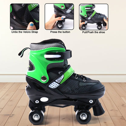 Adjustable Quad Roller Skates for Kids (Large / 1 Pair) Your Brand