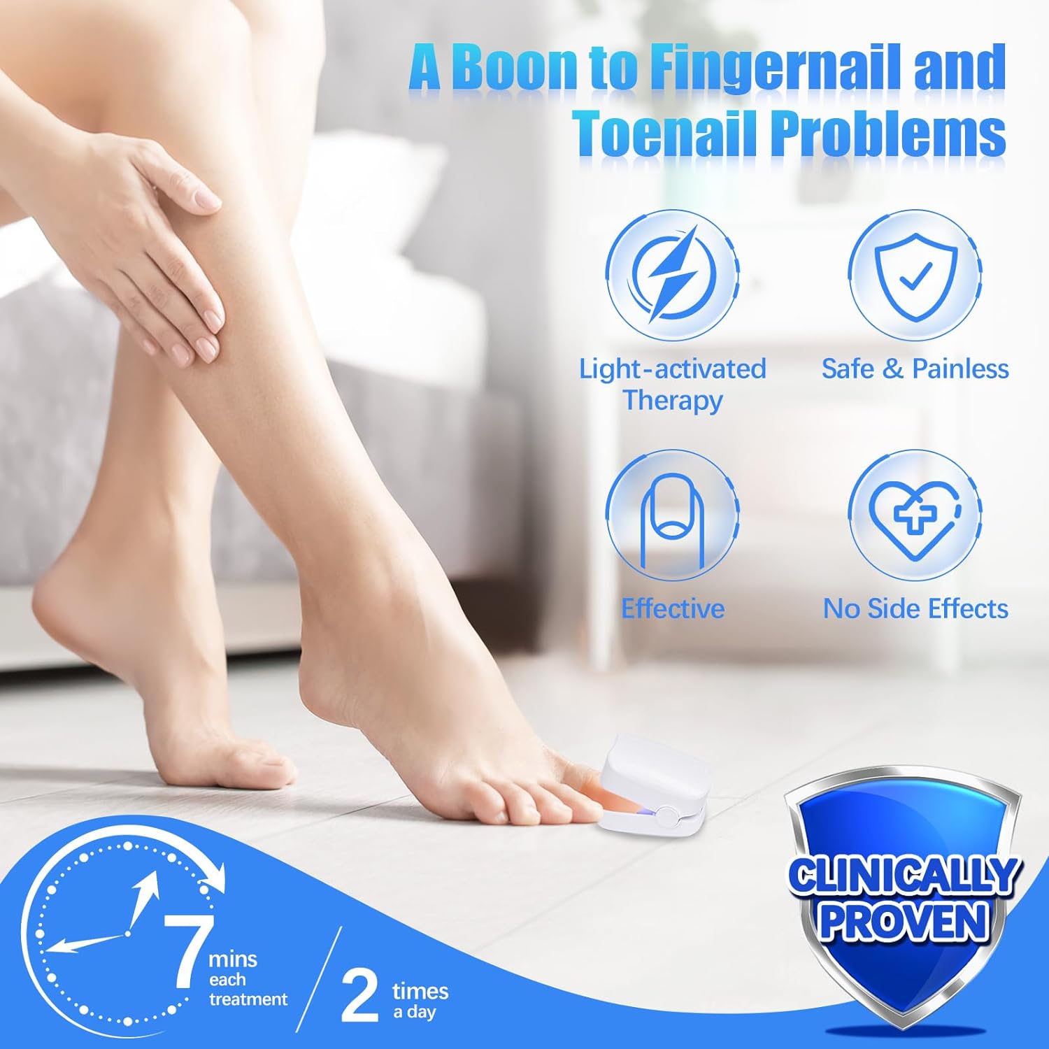 Rechargeable Nail Fungus Laser – Anti-Fungal Device for Toenails, Hands & Feet (Home Use) Your Brand