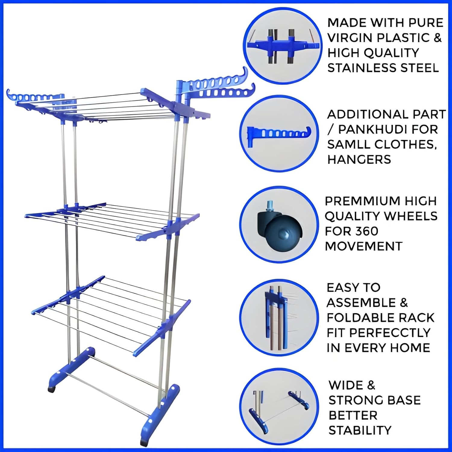 Foldable Stainless Steel Clothes Drying Stand Rack Your Brand