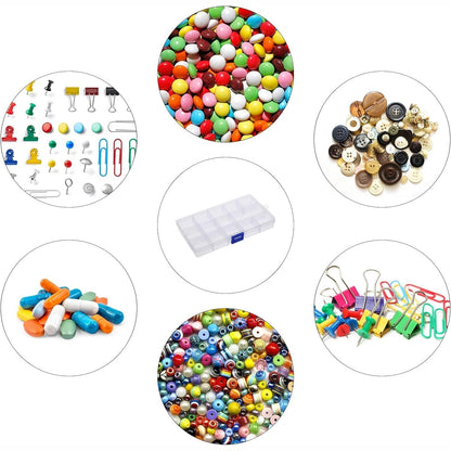 15-Grid Clear Plastic Jewelry Organizer Box with Dividers (1 Pc) Your Brand