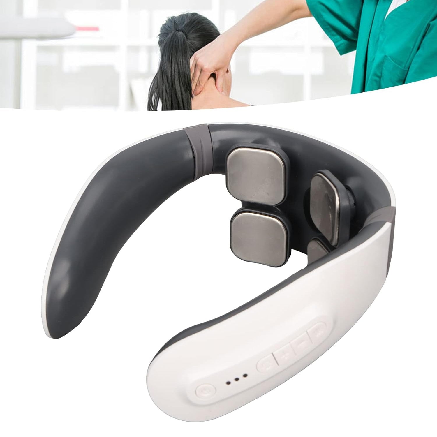 4 Heads Smart Electric Neck and Back Pulse Massager (1 Pc) Your Brand