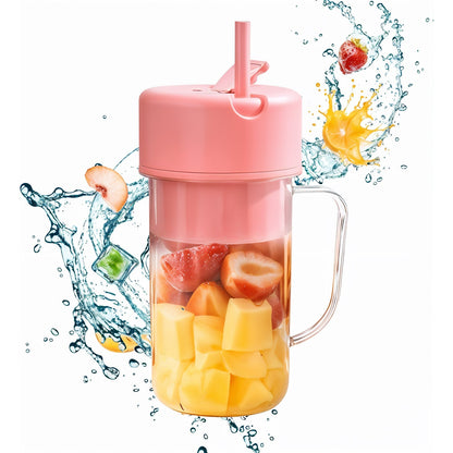 Portable Crusher Juicer With Handle & Straw, USB Rechargeable Multi Blades (420 ML) Your Brand