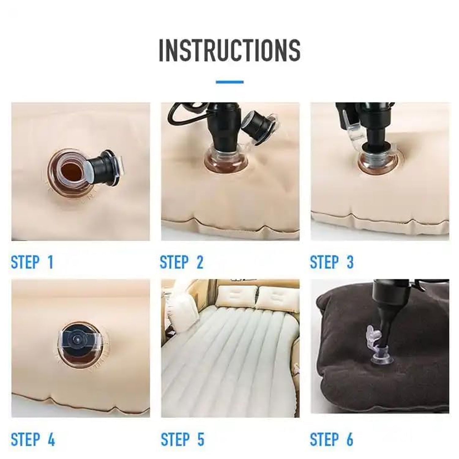 Portable Car Backseat Inflatable Air Mattress Bed (1 Pc) Your Brand