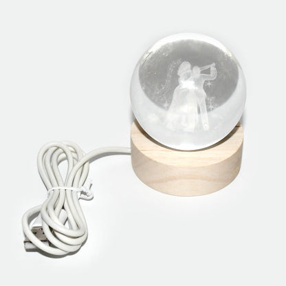 3D Crystal Ball lamps With Base (1 Pc) Your Brand