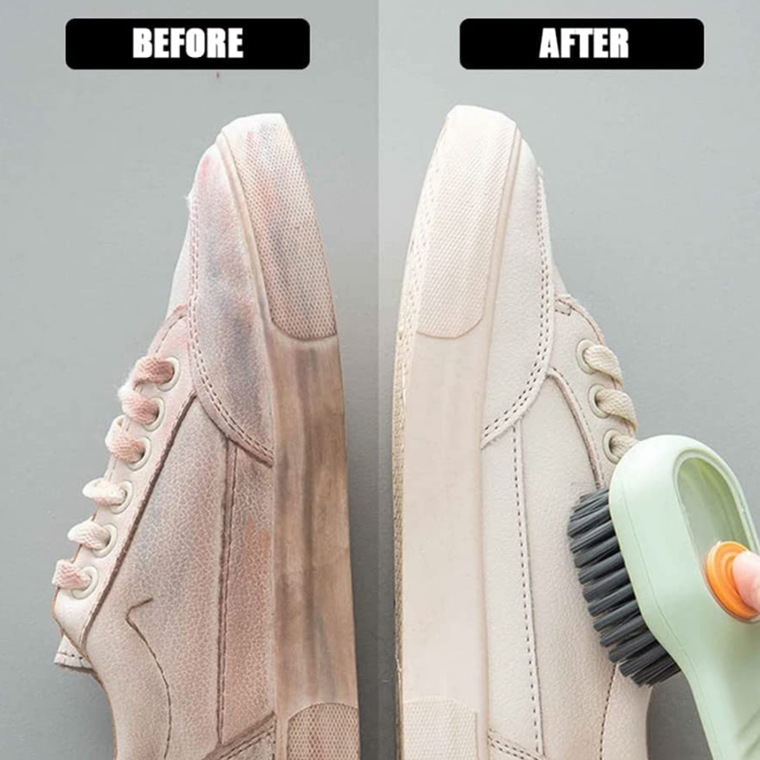Multifunctional Scrubbing Brush with Liquid / Soap Dispenser, Cleaning Brush with Liquid / Soap Dispenser, Shoe Brush for Cleaning, Cloth Cleaning Brush with Handle Liquid Shoe Brush For Shoe Clothes (1 Pc) Your Brand