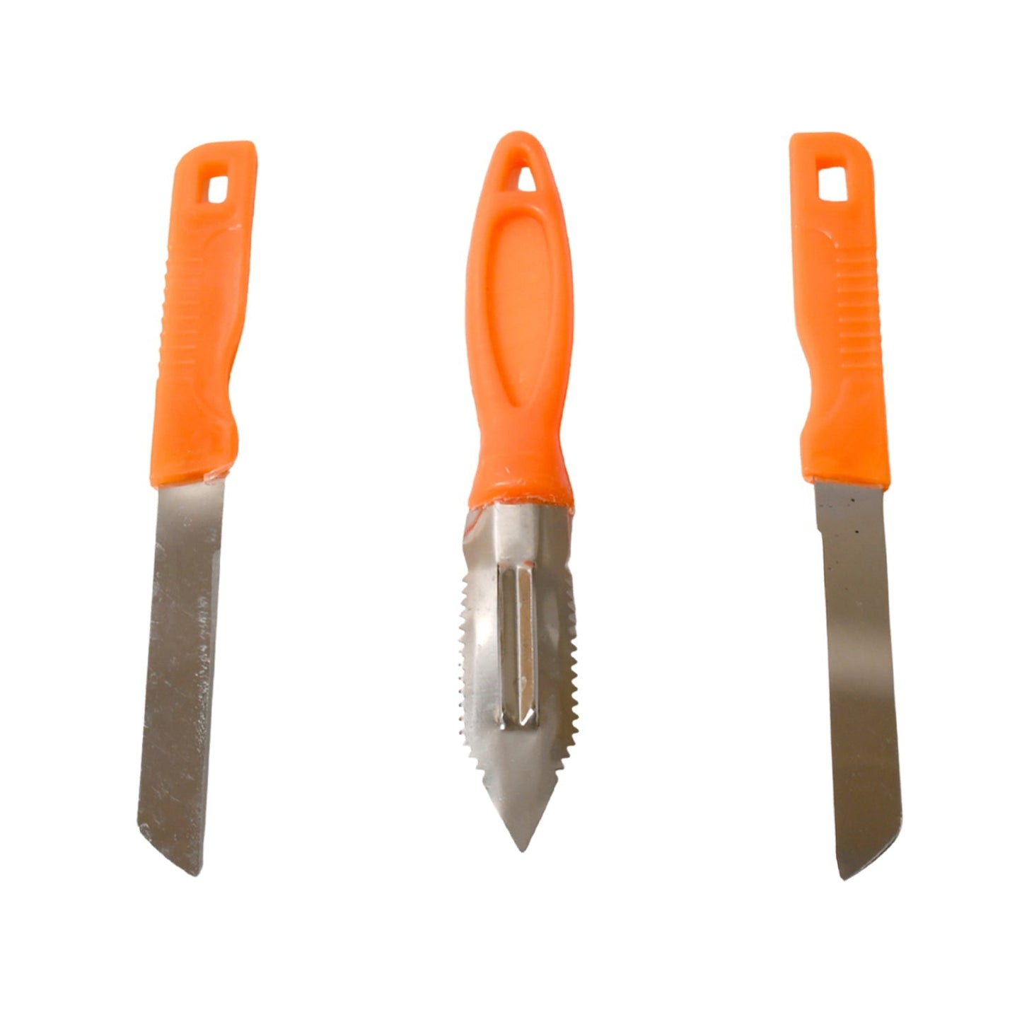 3in1 Multipurpose Stainless Steel Classic Kitchen Knife Set of 3 for Fruits and Vegetable Chopping / Cutting / Peeling, Kitchen Knife / Vegetable Peeler / Plain Knife Your Brand