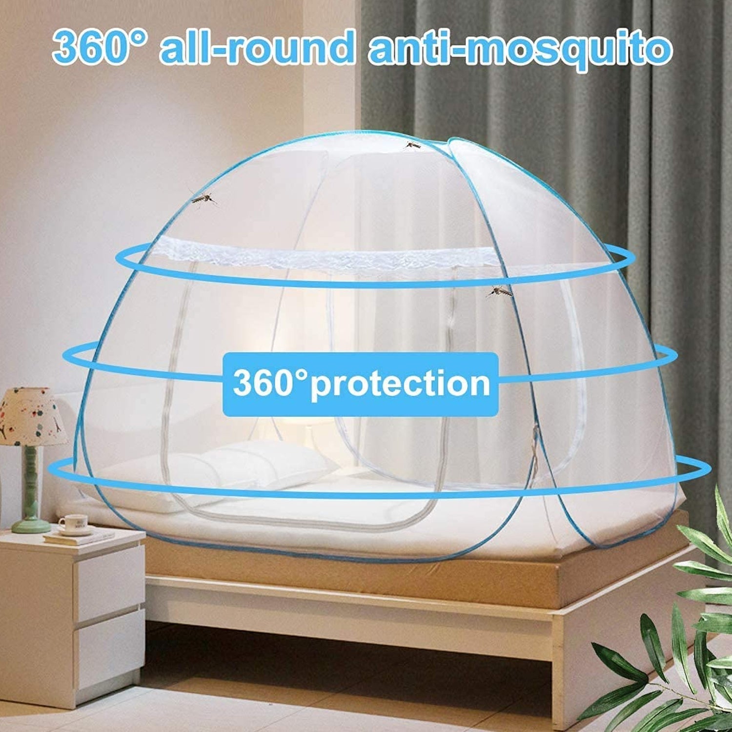 Premium Polyester Foldable Mosquito Net Tent (100 Cm Long / 1 Pc) Your Brand