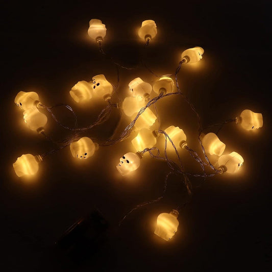Halloween Decoration Outdoor Indoor Skeleton Head Skulls String Light Set Blow Mold, Decoration Lights Fairy Lights Led Garlands Halloween Decor Garland Decor Wreath Pumpkin Your Brand