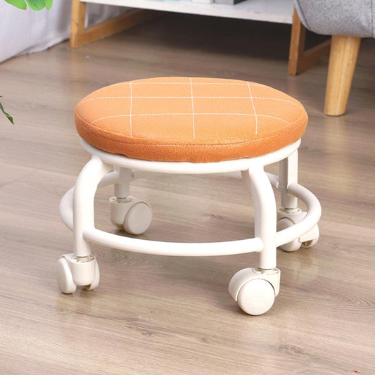 Roller Seat Stool Low Height Rolling  Plastic  Stool Multifunctional Small Household Movable Mini Stool Pulley Wheel Stool for Garage Home Library (1 Pc) Your Brand