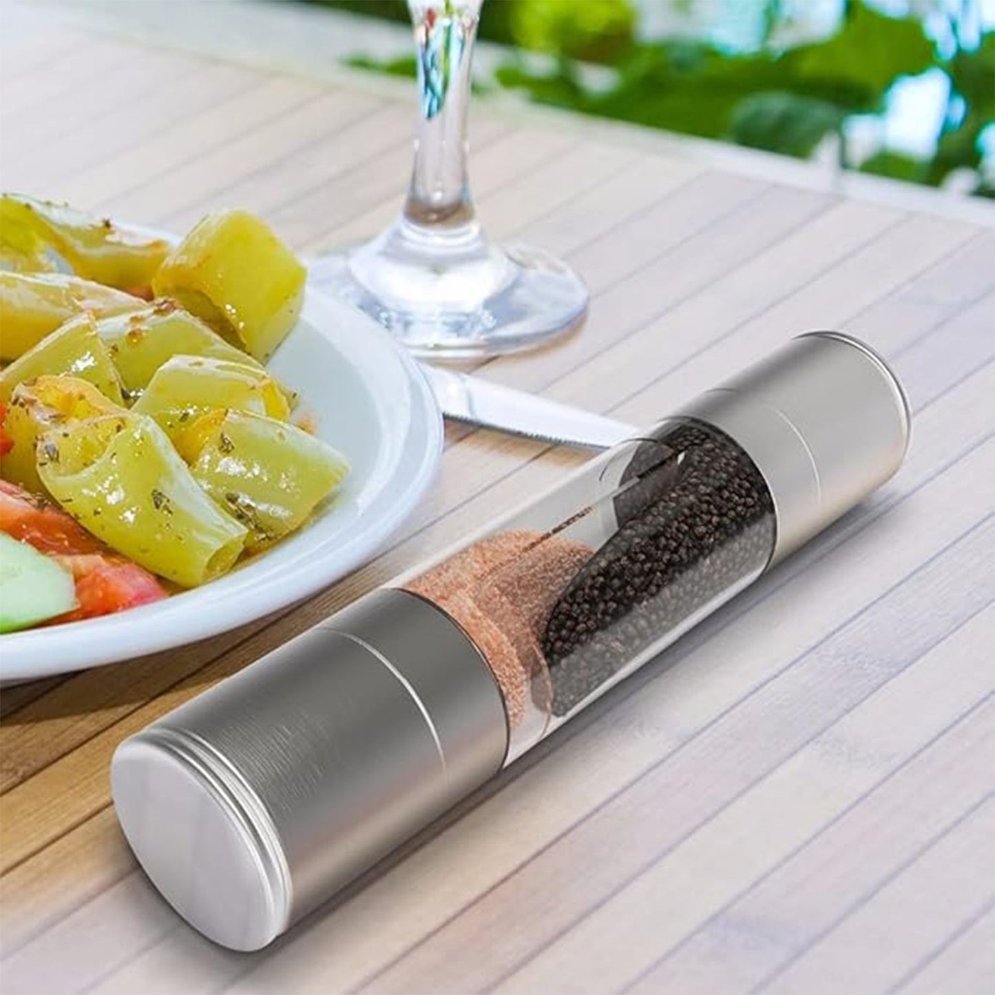 2-in-1 Stainless Steel Salt and Pepper Grinder Your Brand