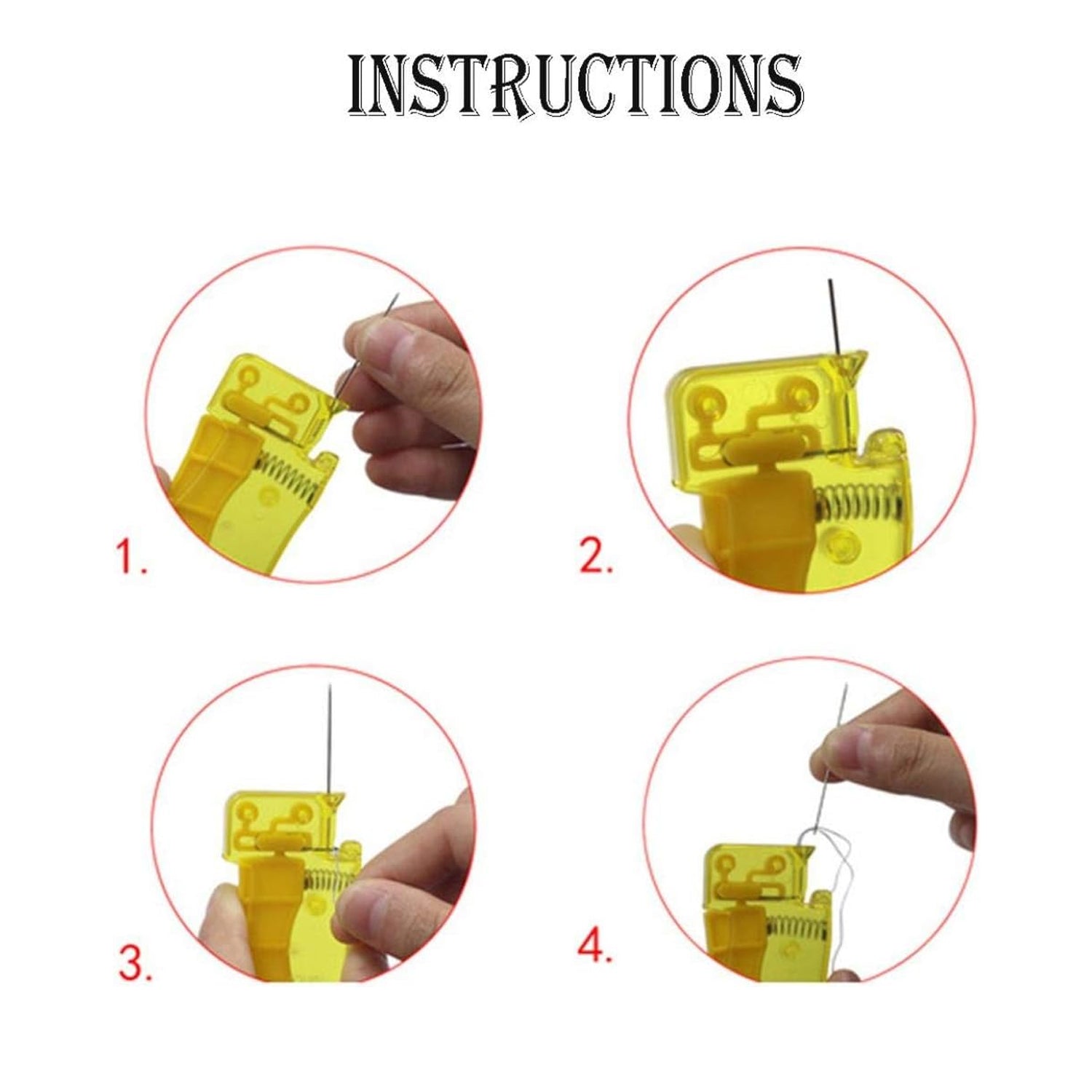 Needle Threader, Stylish Appearance Comfortable Grip Lightweight Portable Automatic Needle Threader for Sewing for Home (1 Pc) Your Brand
