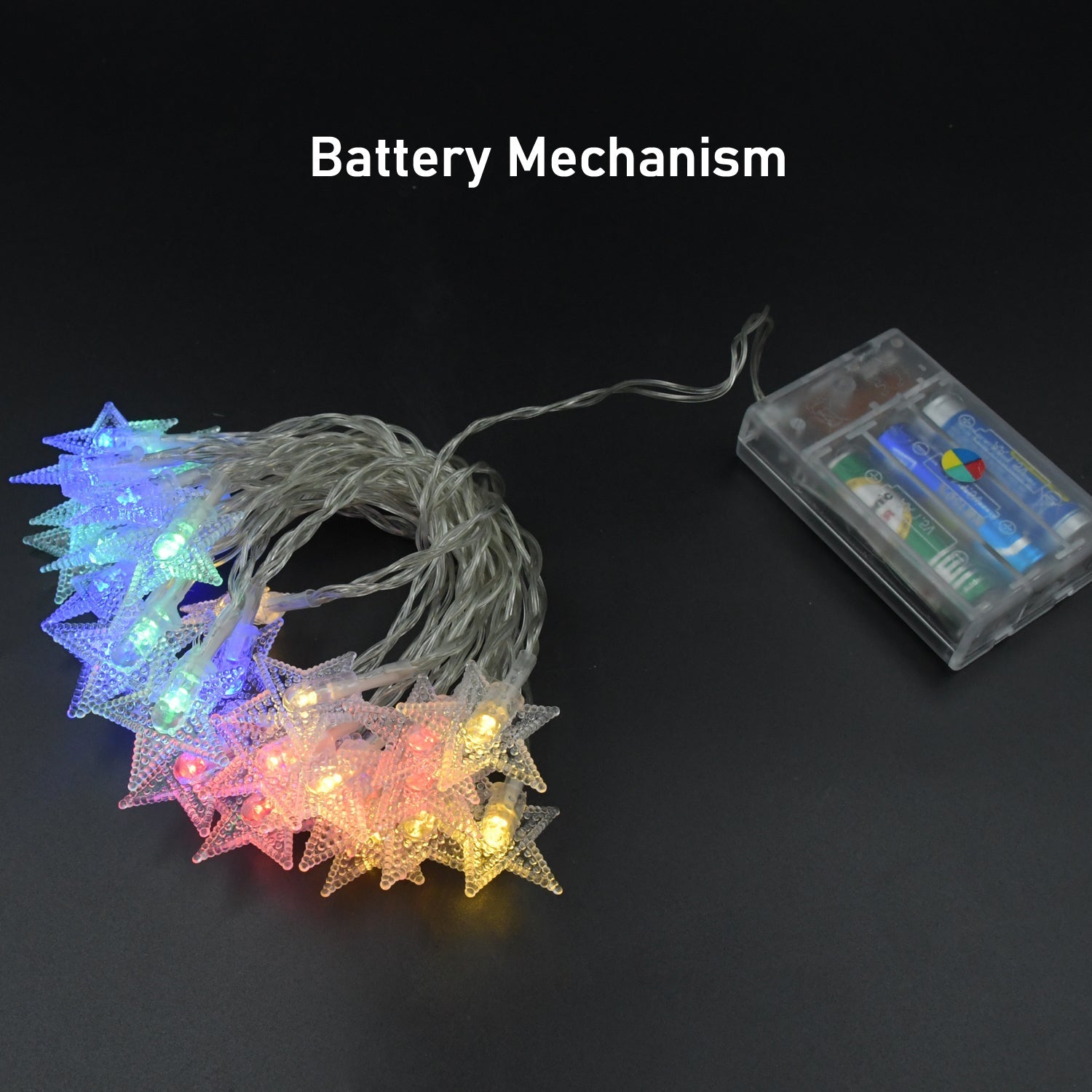 28 LED / Star 3.9 Meter Star Shape Led Light Battery Operated with Flashing Modes for Home Decoration, Kids Room, Waterproof Diwali & Wedding LED Christmas Light Indoor and Outdoor Light ,Festival Decoration (Multicolor Battery Not Included 3.9Mtr) Your Brand