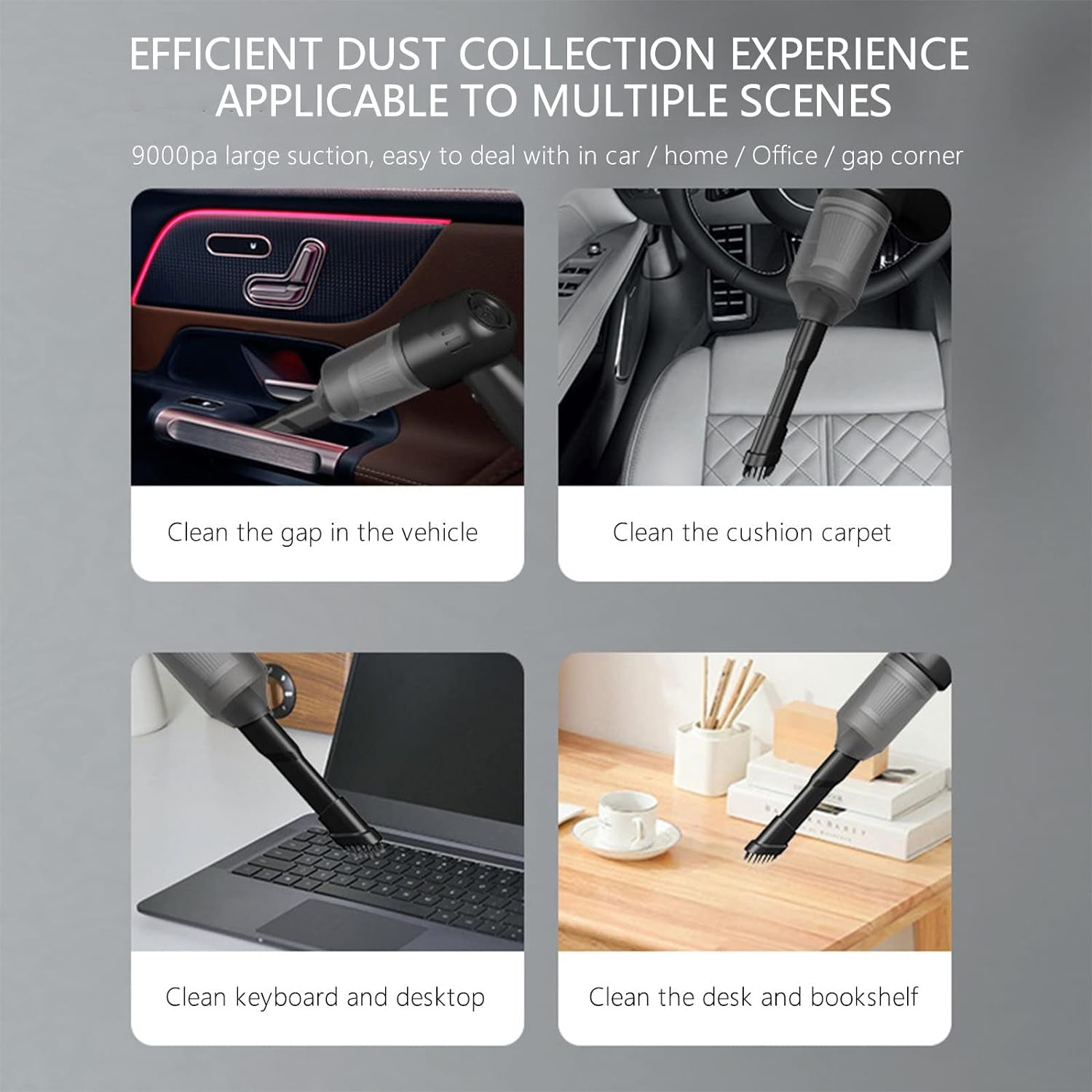 3 in 1 Mini Car Vacuum – Wireless, Rechargeable, Blower & Dust Cleaner for Car, Home & Keyboard Your Brand