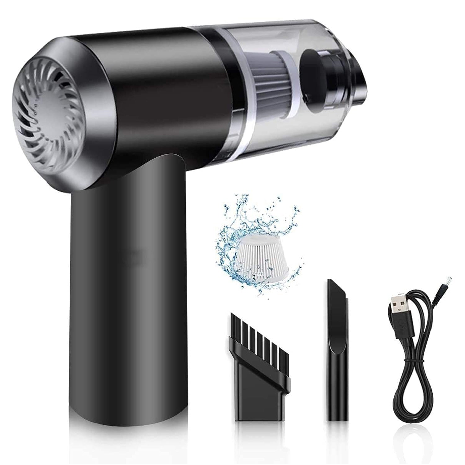 2 in 1 Wireless Vacuum Cleaner – 120W Handheld USB Rechargeable for Home & Car (1 Pc) Your Brand