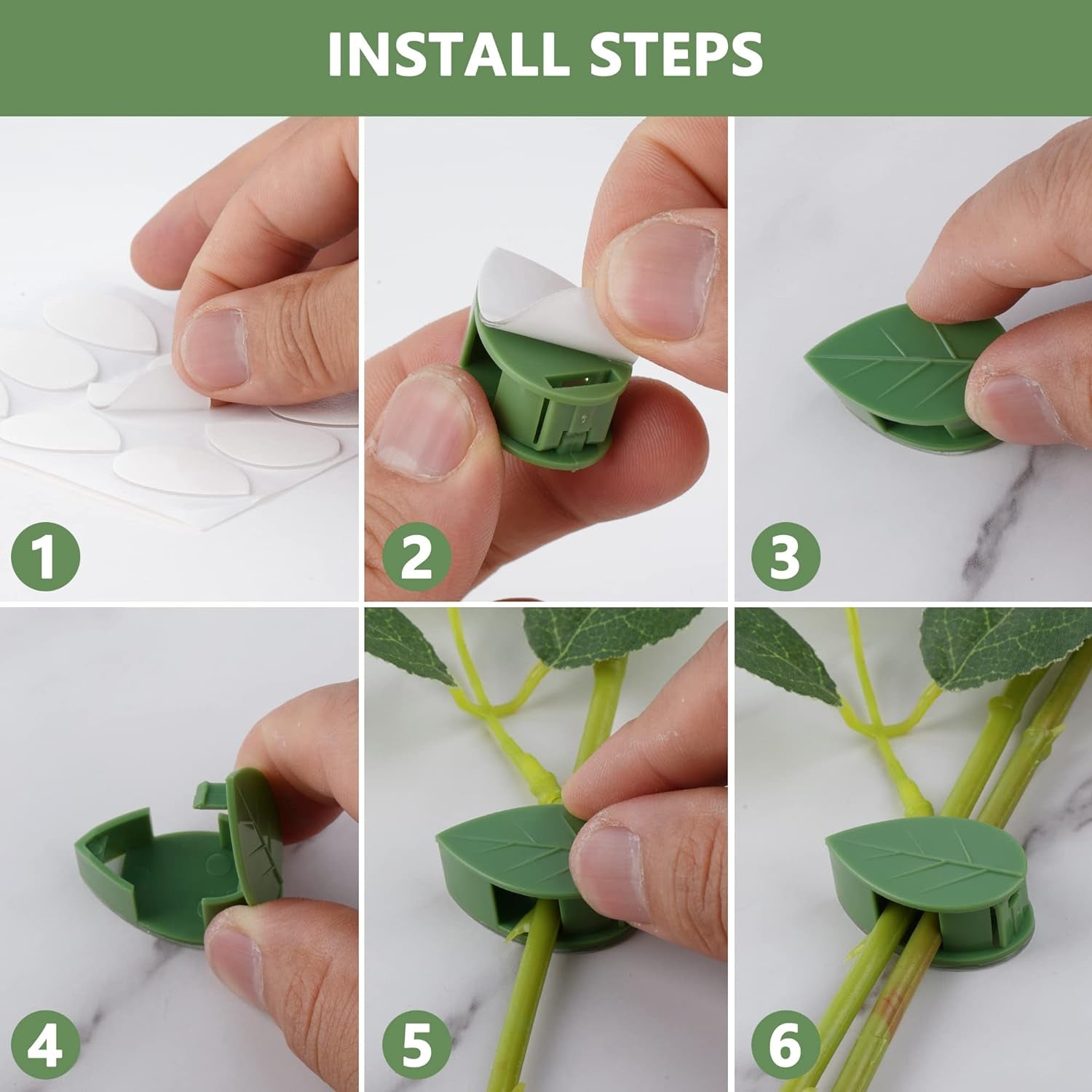 Plant Climbing Wall Clip, Self-Adhesive Vines Support Hooks for Indoor Outdoor Use (10 Pcs Set) Your Brand