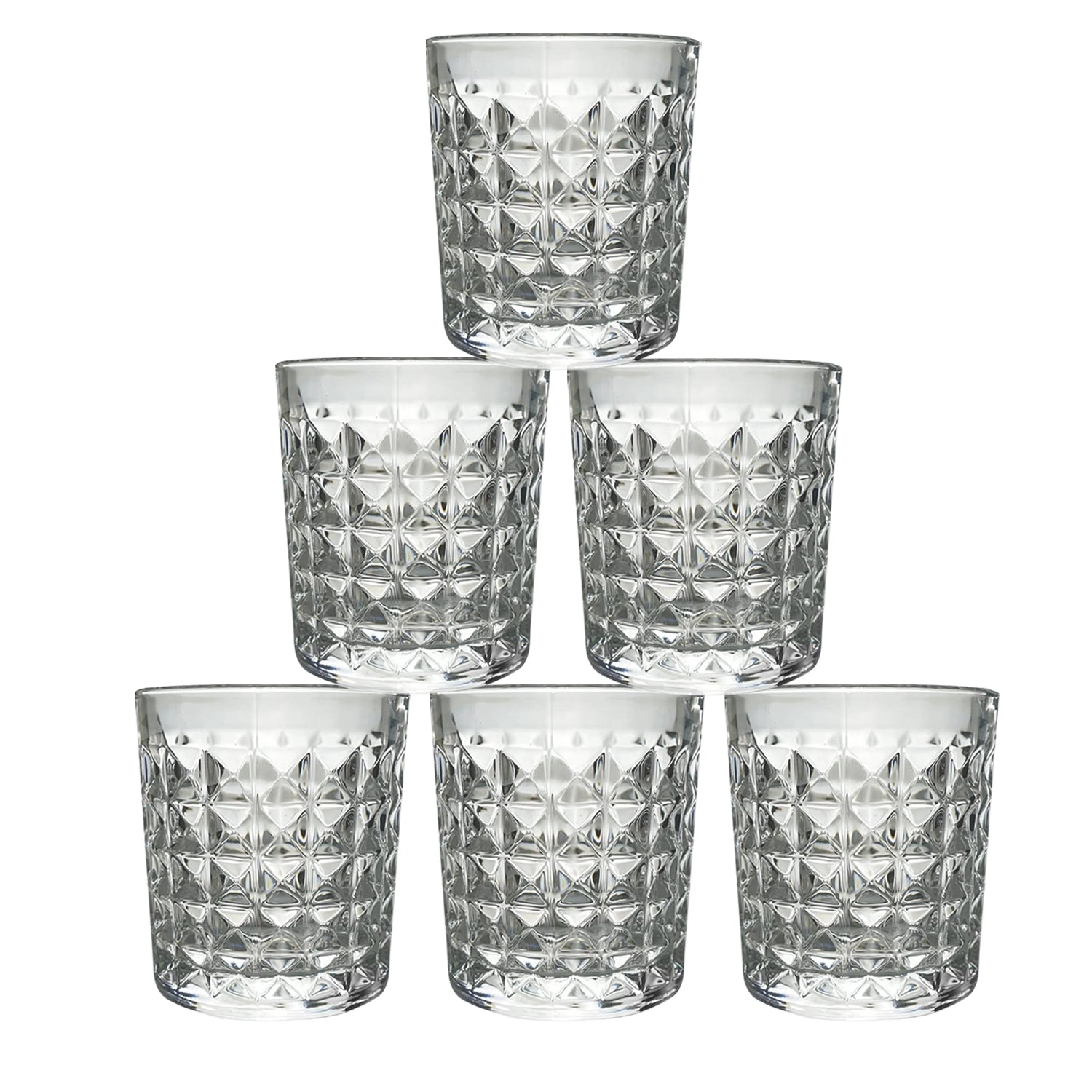Premium Crystal-Style Glass Tumbler Set (6 Pc / 210 ML) Your Brand