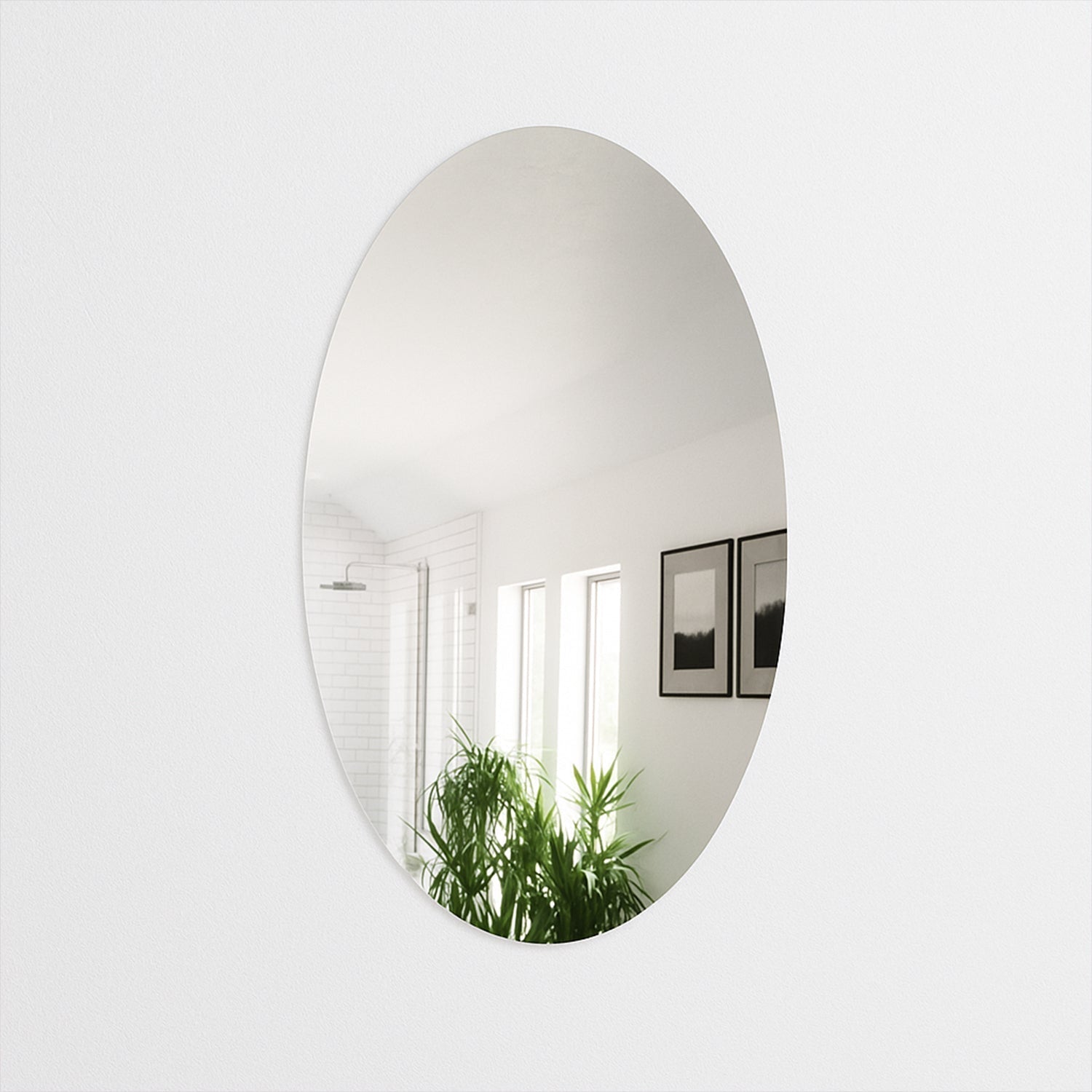Elegant Oval Frameless Wall Mirror for Home & Office Decor (6 Pc) Your Brand