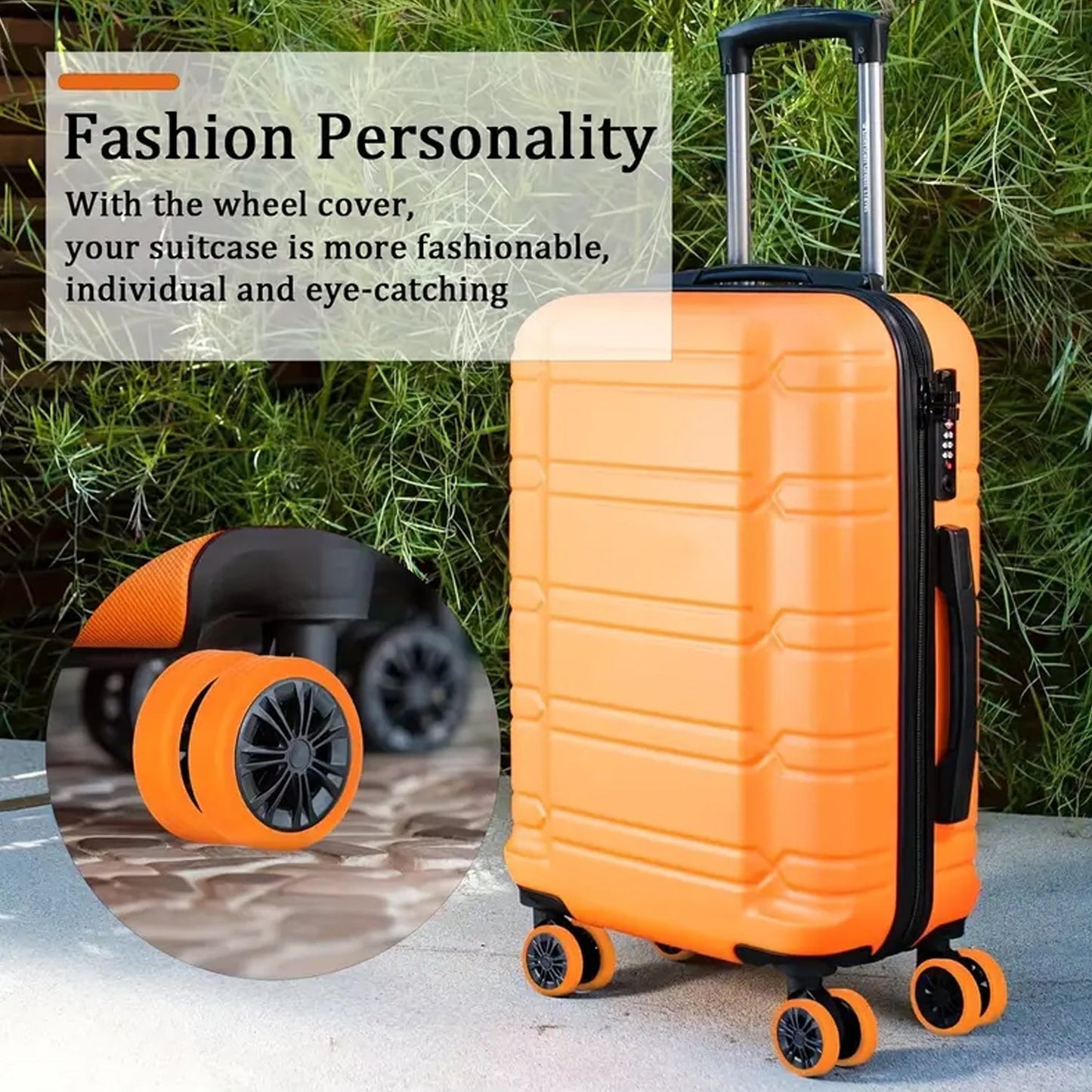 Silicone Suitcase Wheel Covers – Noise Reduction & Protection (4 Pc Set) Your Brand