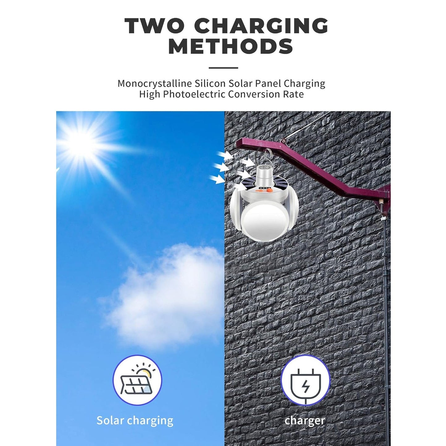 Solar Multi-Functional Emergency LED Light – USB Rechargeable, 5 Modes, Foldable, SOS & IP65 Waterproof Your Brand