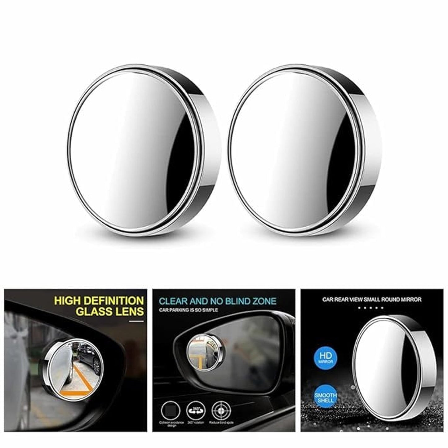 360° Adjustable Blind Spot Mirror for Car Side Rearview (2 Pc) Your Brand