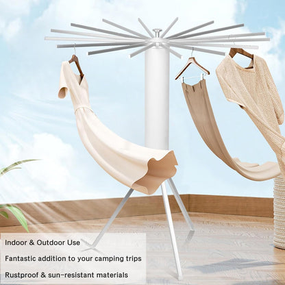 Foldable Rotary Clothes Drying Rack Stand (1 Pc) Your Brand