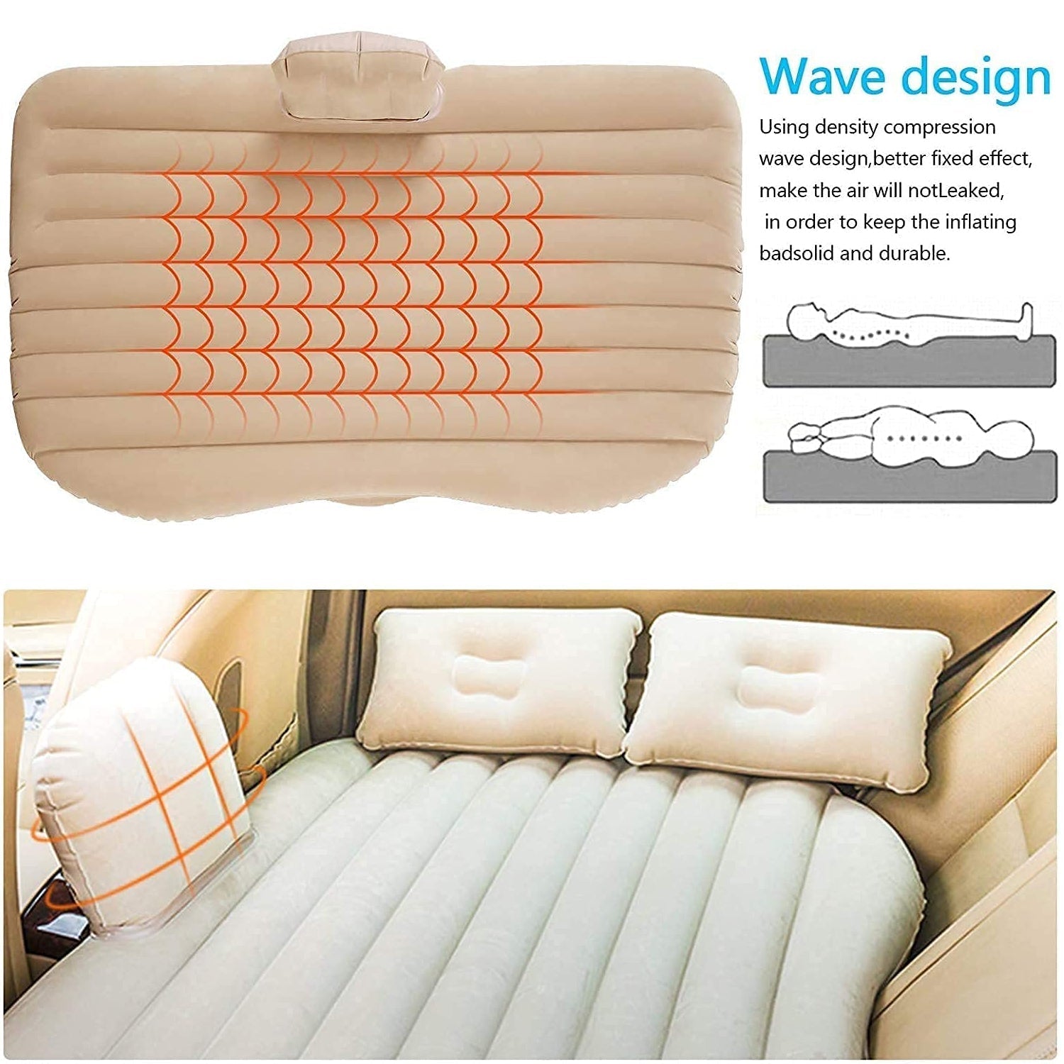 Portable Car Backseat Inflatable Air Mattress Bed (1 Pc) Your Brand