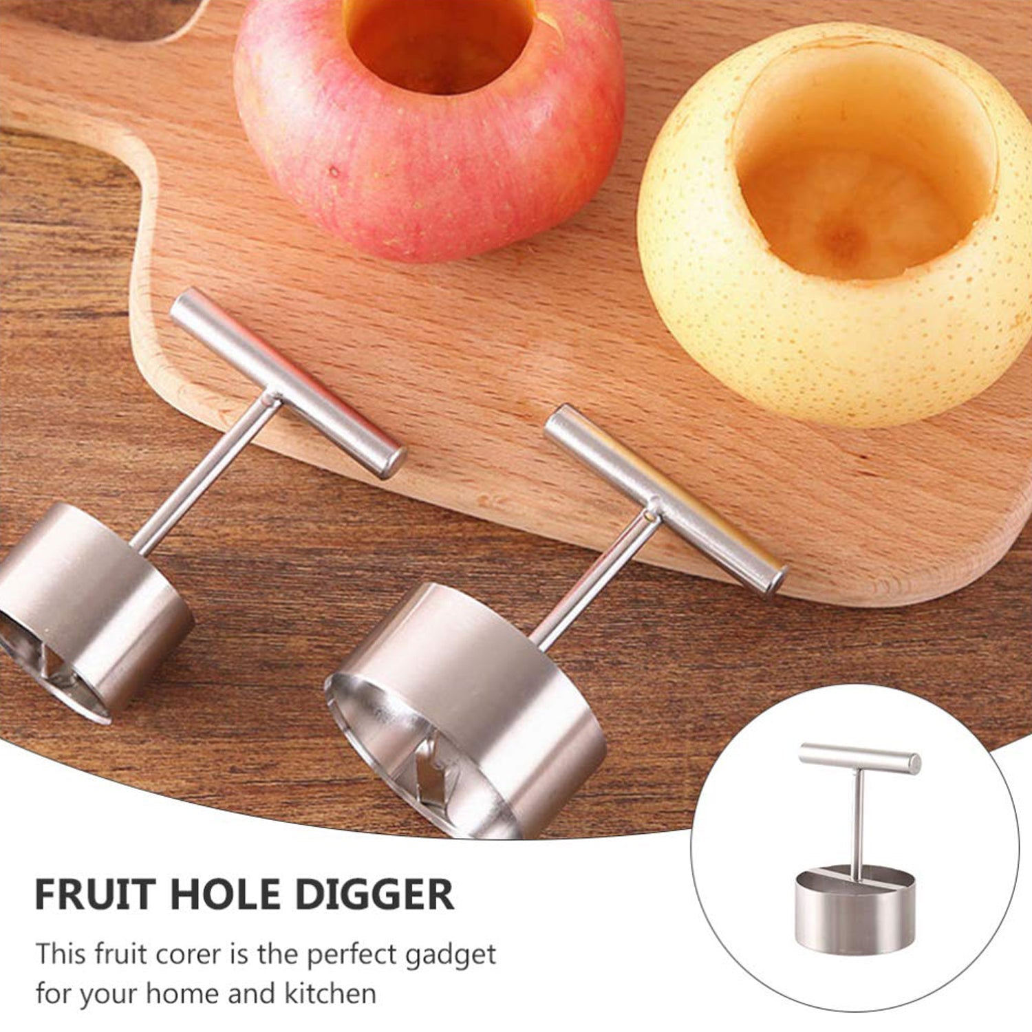 Corer Pear Core Separator Vegetable Core Remover Seeder Cutter Pitter Fruit Hole Remover Coring Tool (1 Pc) Your Brand