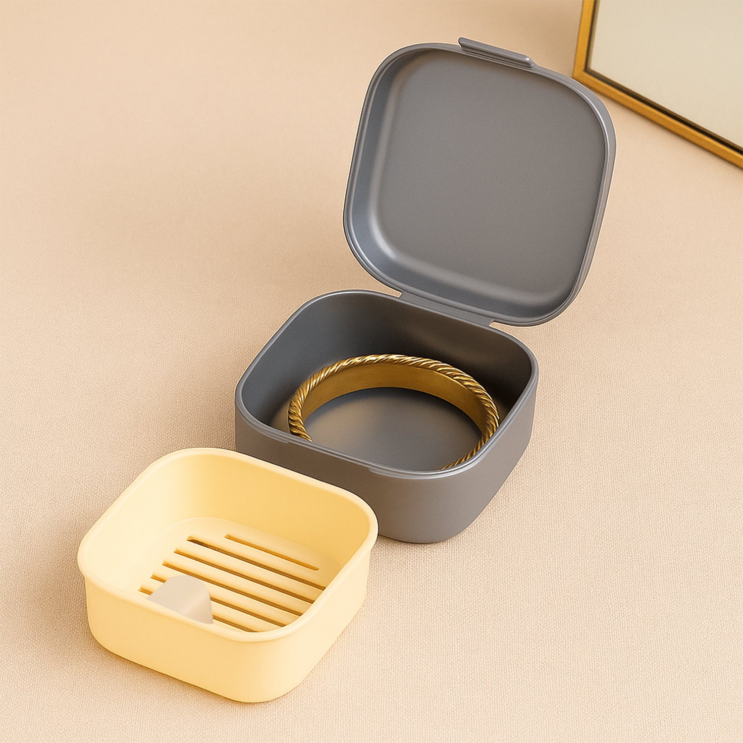Oblivion Teeth Storage Box with Lid and Inner Tray, DENTURE CASE (1 Pc) Your Brand
