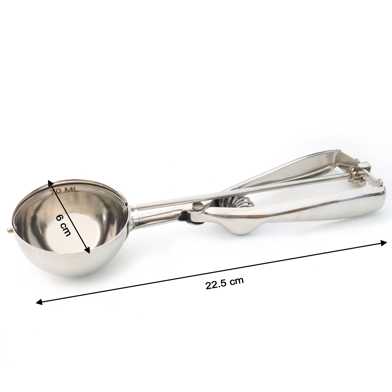 Premium Stainless Steel Ice Cream Scoop with Trigger Release –Approx 70 ML Capacity Your Brand