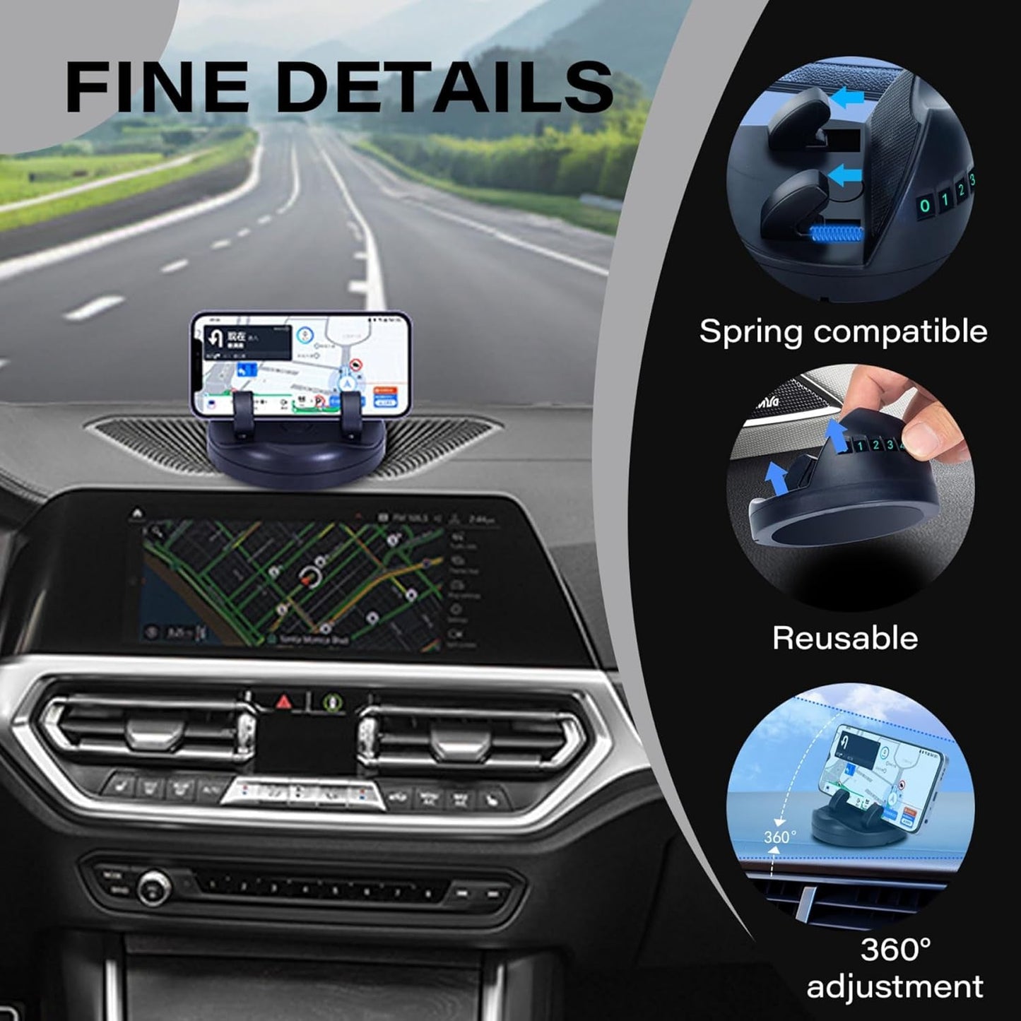 2 in 1 Car Anti-Slip Mat, Phone Holder Non Slip Sticky Phone Mount Holder (1 Set) Your Brand