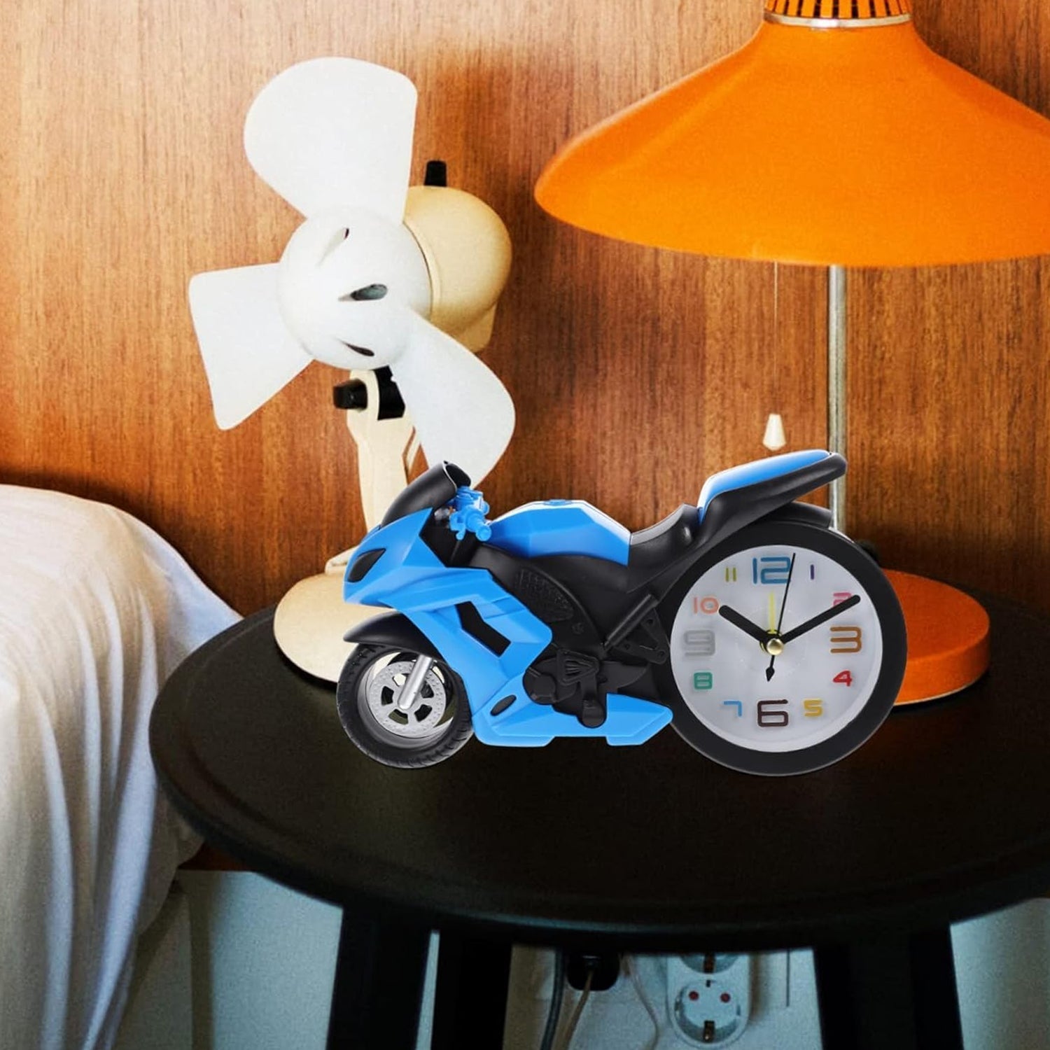 Retro Motorcycle Alarm Clock – Novelty Bike Engine Style Desk Clock Your Brand