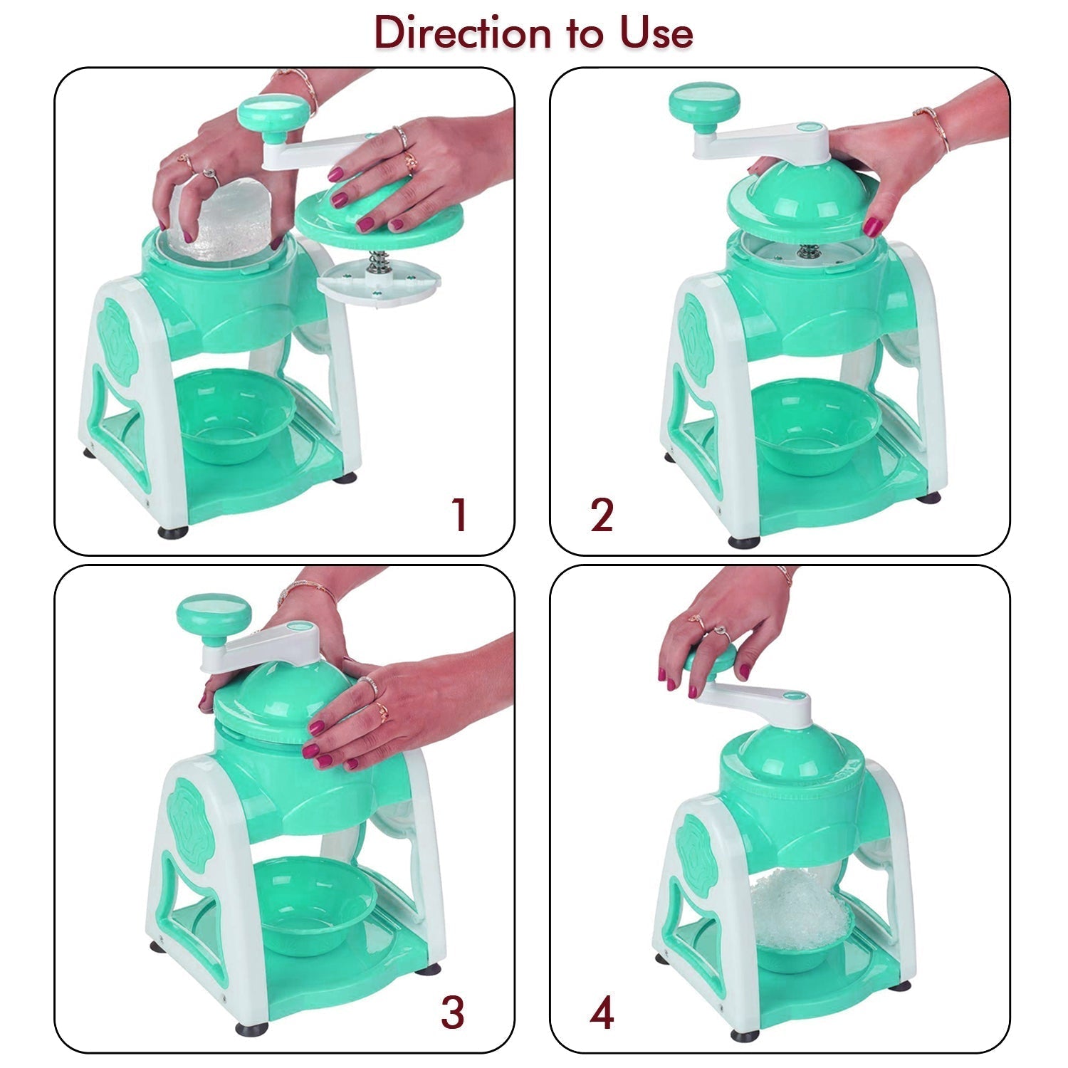 Ice Gola Maker Ice Snow Maker Machine | Ice Crusher | Indoor Outdoor Manual With Steel Blade & Antislip Grip Your Brand