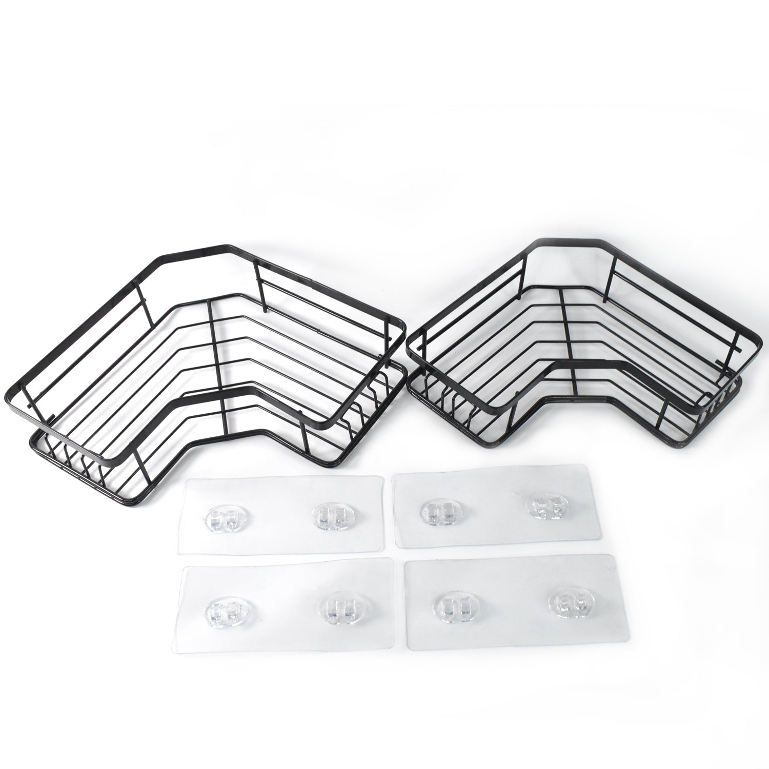 Iron Coating Self-Adhesive Corner Shelf Organizer (2 Pc) Your Brand