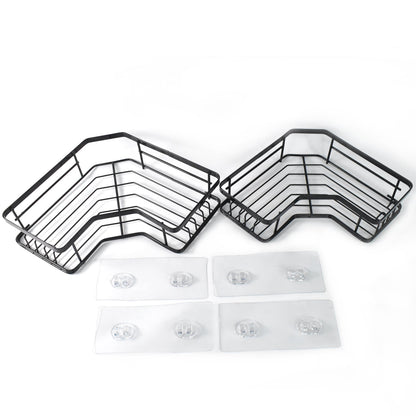 Iron Coating Self-Adhesive Corner Shelf Organizer (2 Pc) Your Brand