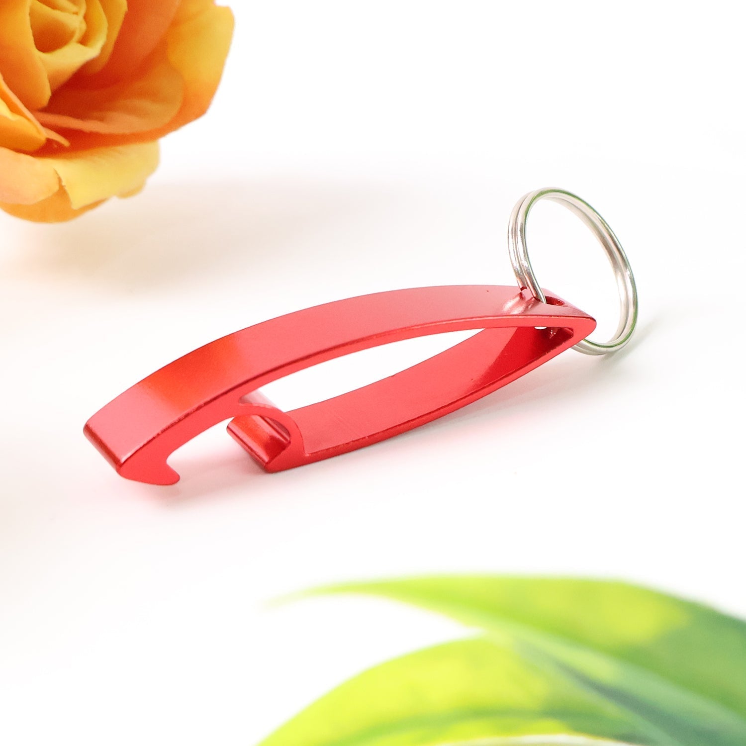 2 in 1 Compact Metal Bottle Opener with Keyring (1 Pc) Your Brand