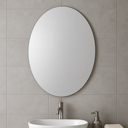 Elegant Oval Frameless Wall Mirror for Home & Office Decor (6 Pc) Your Brand