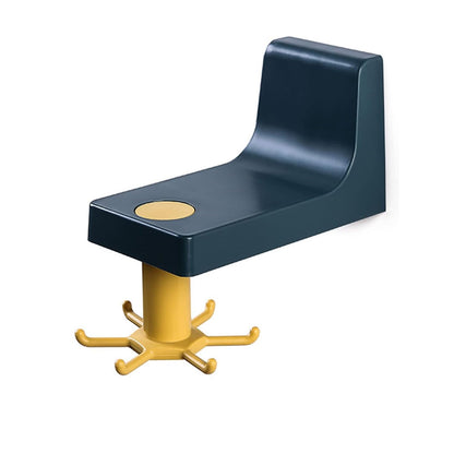 360 Degree Rotating Self Adhesive Plastic Wall Hook Hanger; Multifunctional Hanger with 6 Heavy Duty Claw Hooks Your Brand