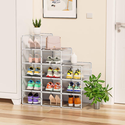 Plastic Stackable Shoe Storage Box (1 Pc) Your Brand