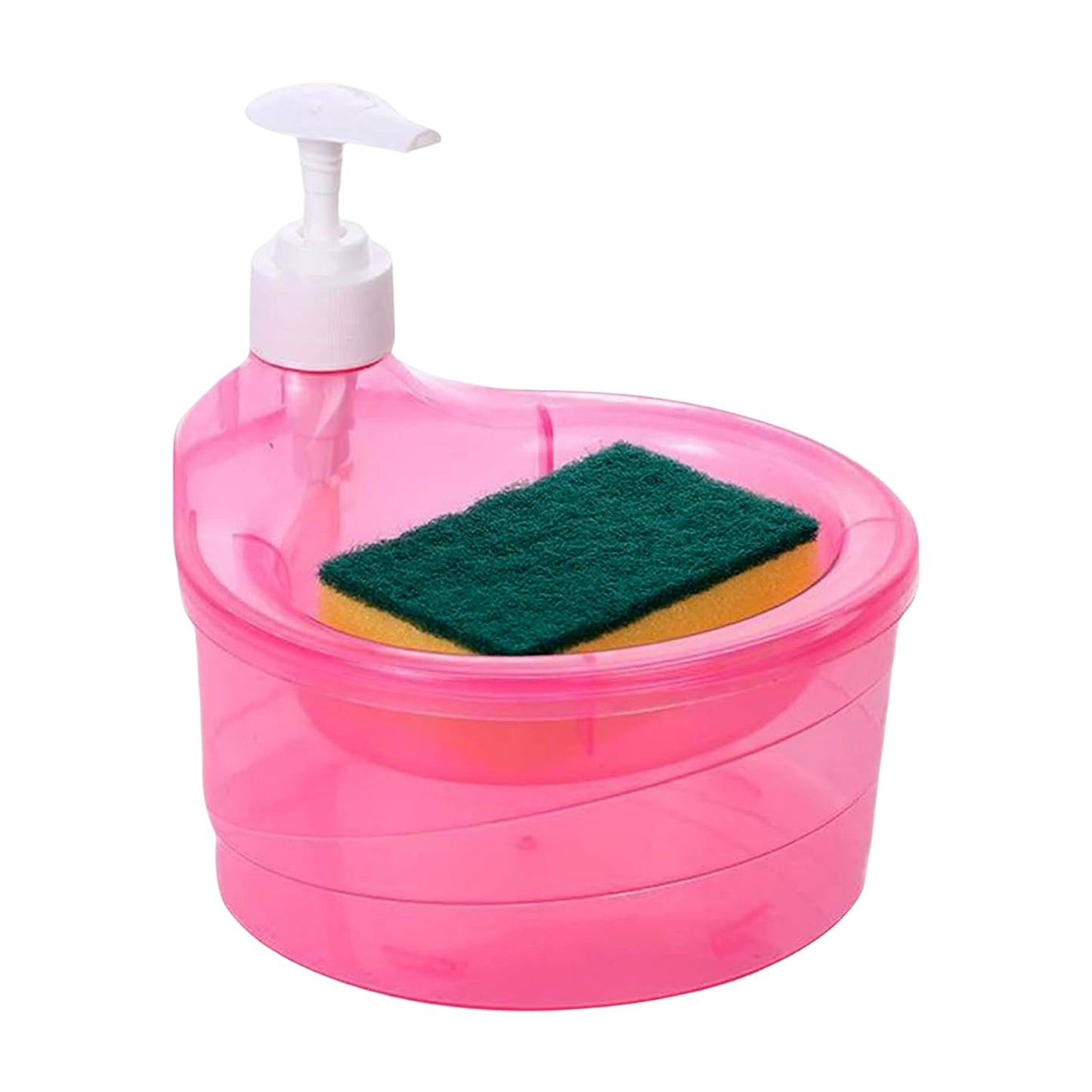 2-in-1 Double Layer Liquid Soap Dispenser with Pump & Sponge – Practical Kitchen & Hotel Sink Soap Pump Bottle (Rectangle) Your Brand