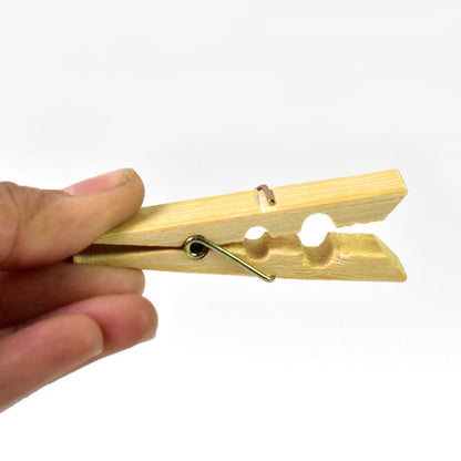 Heavy Duty Bamboo Wooden Cloth Clips / Pegs (10 Pcs Set) Your Brand