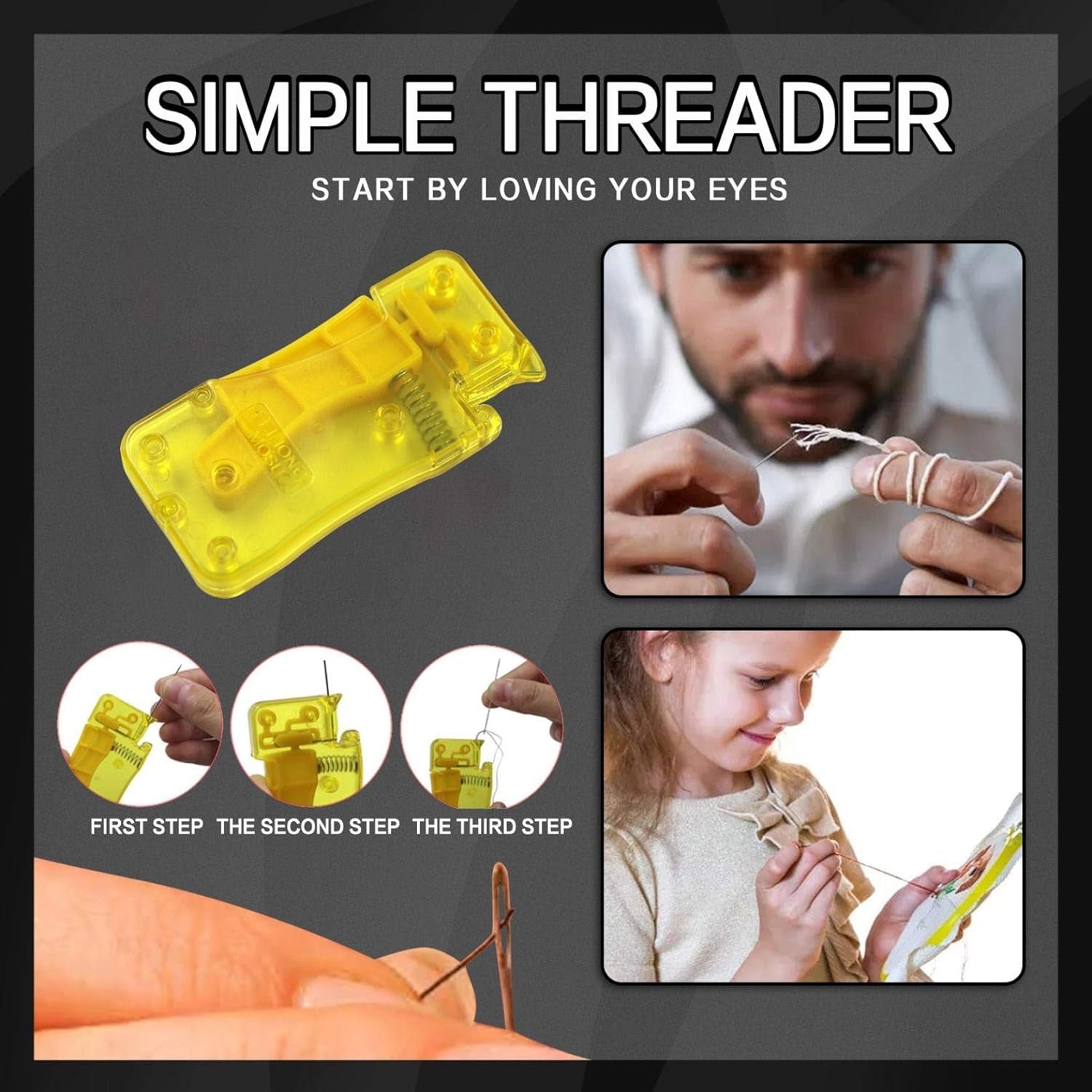 Needle Threader, Stylish Appearance Comfortable Grip Lightweight Portable Automatic Needle Threader for Sewing for Home (1 Pc) Your Brand