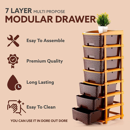 7-Layer Multipurpose Plastic Storage Drawer Organizer Your Brand