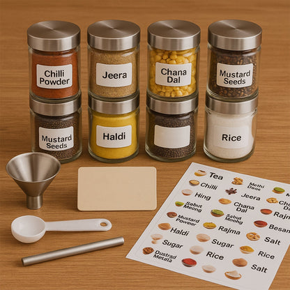 Kitchen Spice Jar Label Sticker Sheet (1 Sheet) Your Brand