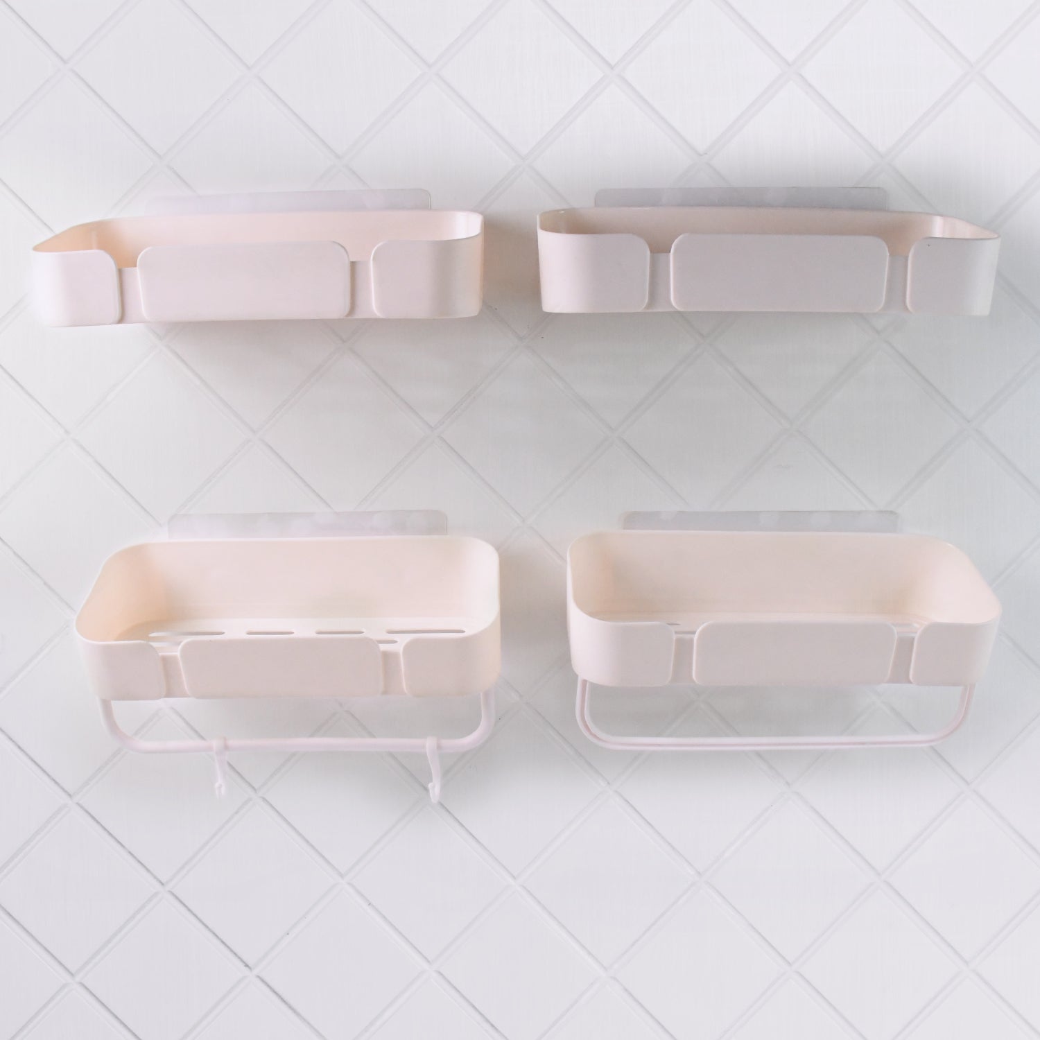 Multipurpose Kitchen Bathroom Wall Corner Shelf Rack (4 Pcs Set) Your Brand