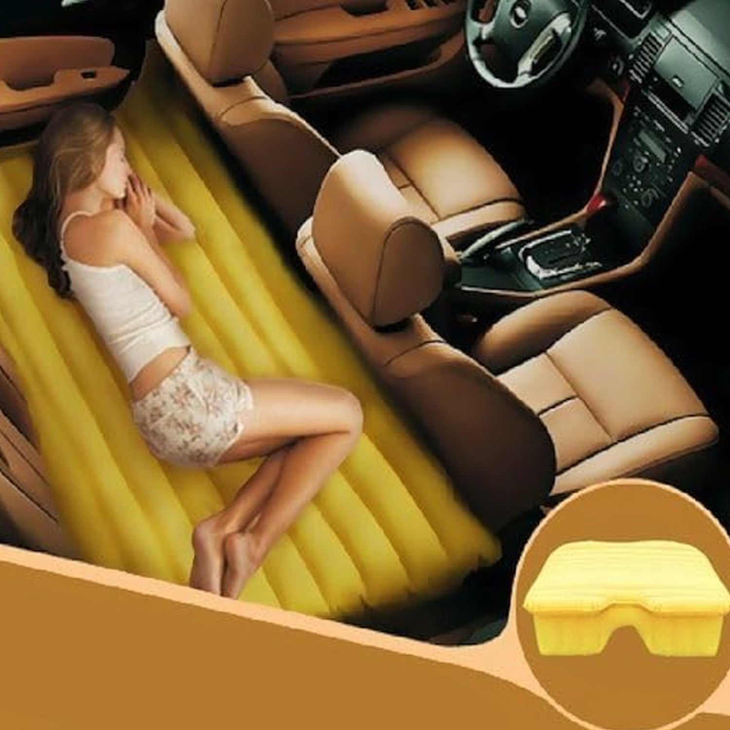 Portable Car Backseat Inflatable Air Mattress Bed (1 Pc) Your Brand