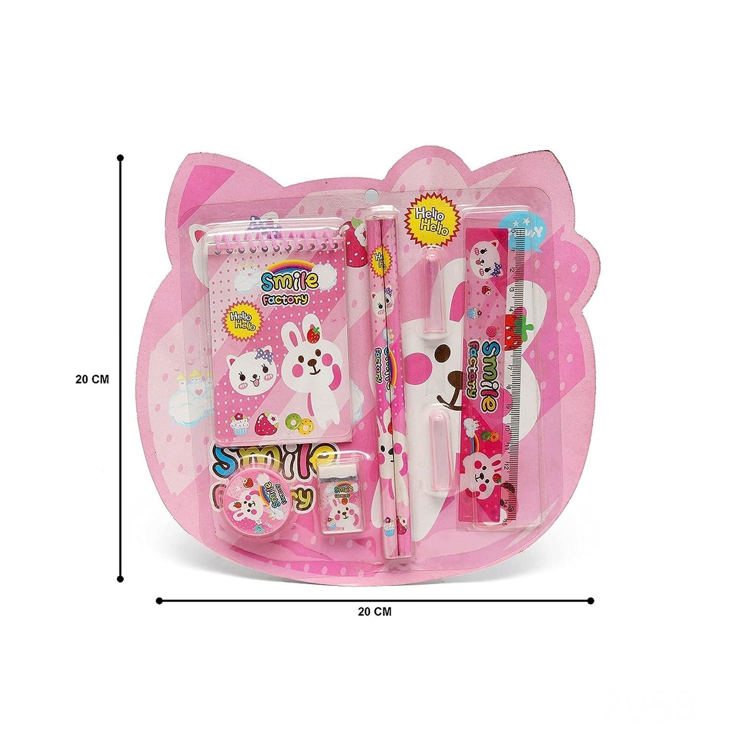 8 in1 Mix Stationery Gift Set for Kids, Stationary Set Including Pencil Ruler Rubber Pencil Sharpener, Pencil Cover, School, Office Product Gift Your Brand