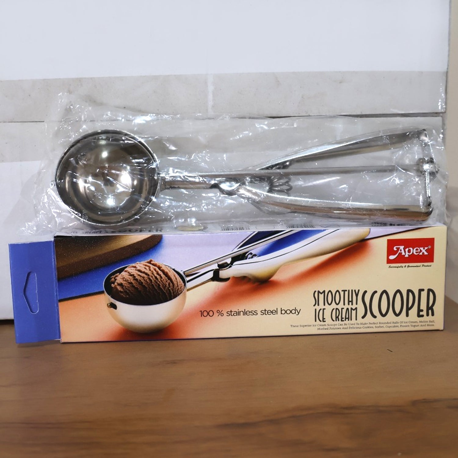 Premium Stainless Steel Ice Cream Scoop with Trigger Release –Approx 70 ML Capacity Your Brand