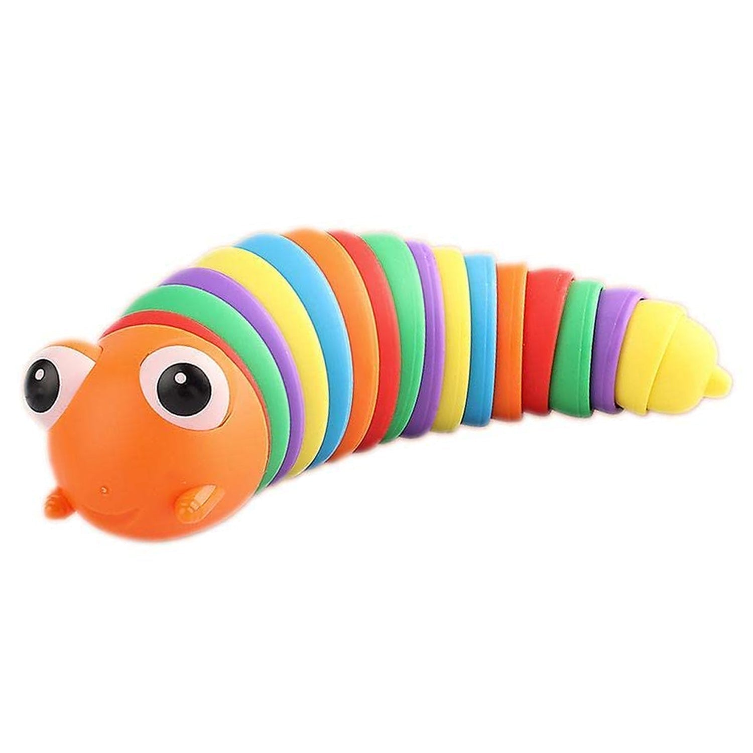 3D Rainbow Color Plastic Slug Fidget Toys, Stress Relieving Toy, Sensory Slug Toy for Boys and Girls, Finger slug Toy, for Autistic, Caterpillar Fidget Toys Stress Relief Gifts for Toddlers Kids Adults  (1 Pc) Your Brand